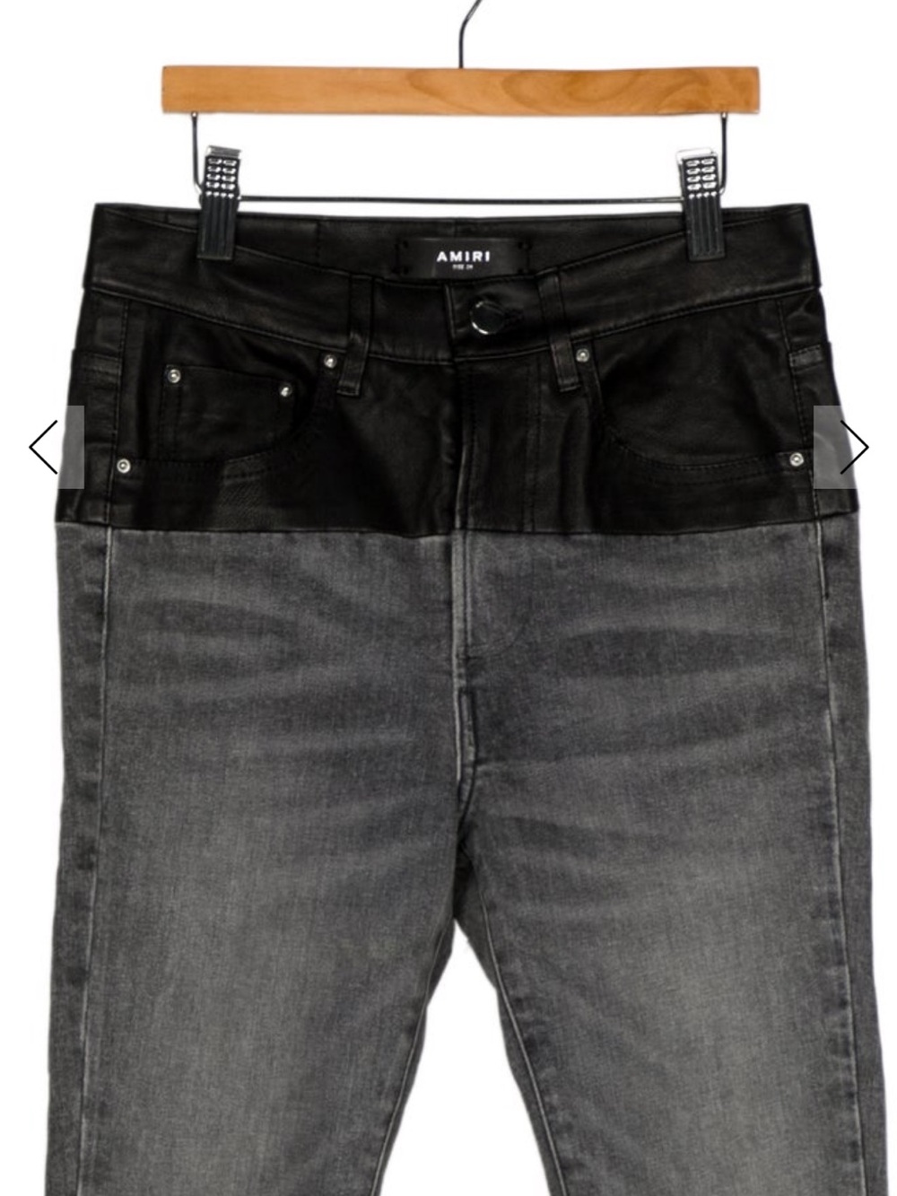AMIRI women’s Black and Gray Slim Two-Tone Jeans